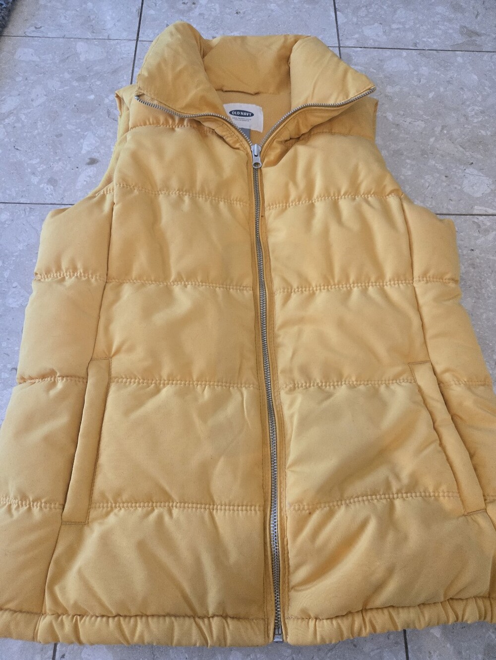 Women's Yellow Gold Old Navy Puffer Vest - Medium